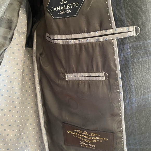 Men's Suit - Blue-pinstriped (38S), Canaletto - Made in Italy - Picture 9 of 11